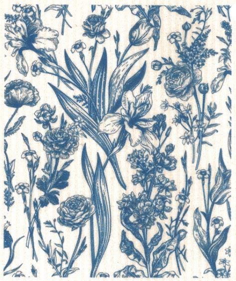 More Joy Schwammtuch_Blaue_Blumen