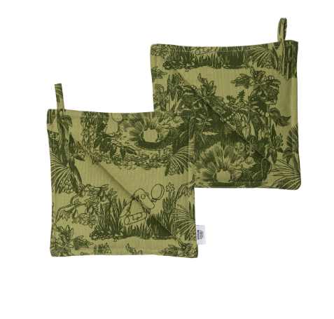 Arabia-Moomin-Topflappen-Set-mystischer-wald-grün