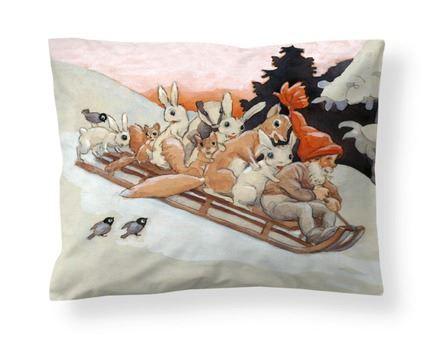 Finlayson-Satin-Kissenbezug-Waldbewohner